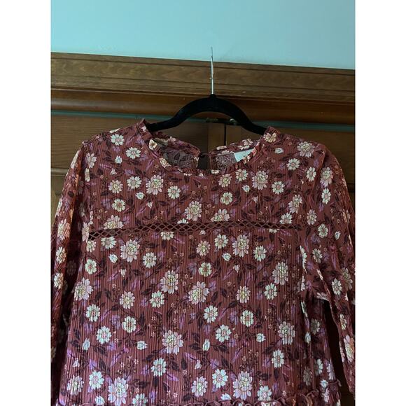 Knox Rose Women's Boho Floral Sheath Dress Short Puff Sleeve Multicolor Size S - Picture 3 of 10